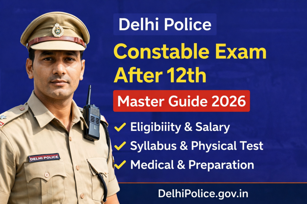 Delhi Police Constable Exam After 12th Master Guide 2026 eligibility salary syllabus physical medical test