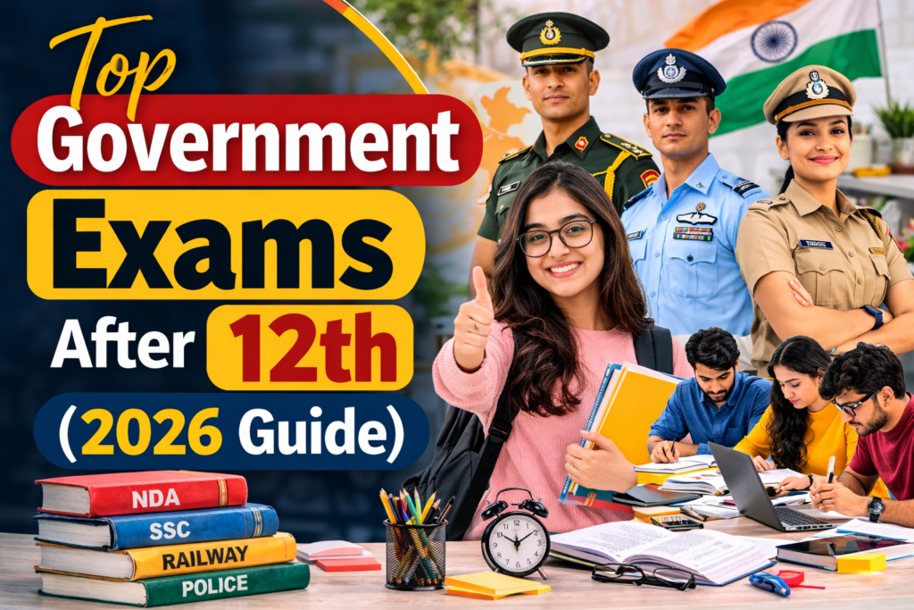 top government exams after 12th including NDA SSC railway and police exams 2026 guide