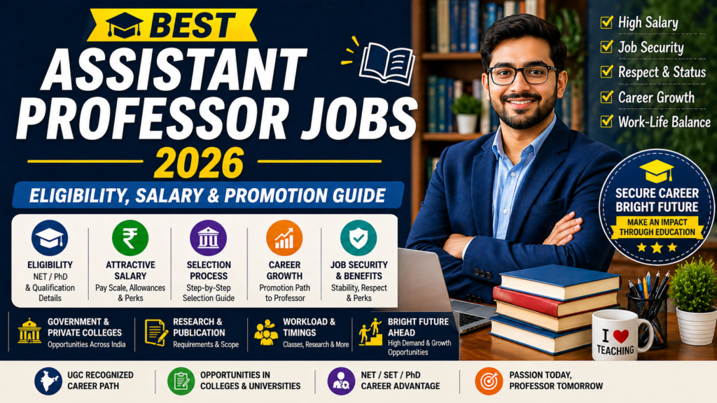 Best assistant professor jobs 2026 eligibility salary promotion guide