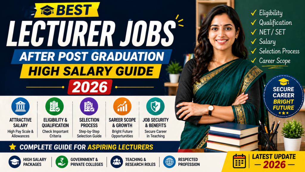 Best lecturer jobs after post graduation high salary guide 2026