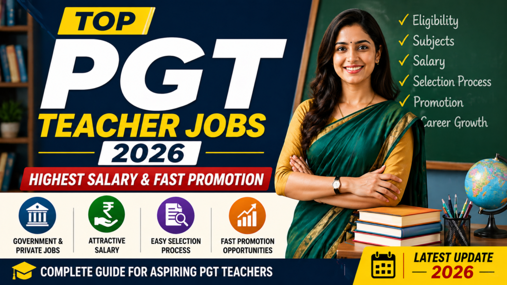 Best PGT teacher jobs 2026 highest salary fast promotion for teachers