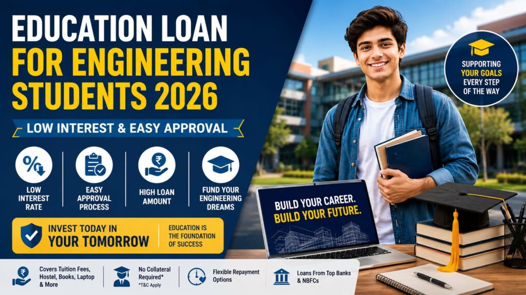 Education loan for engineering students 2026 low interest easy approval guide
