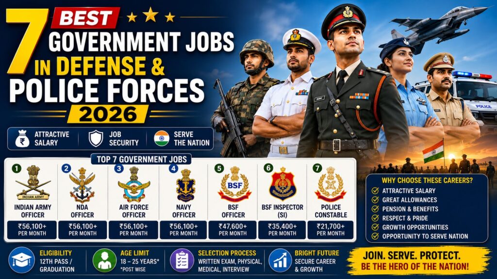 7 Best government jobs in defense and police forces 2026