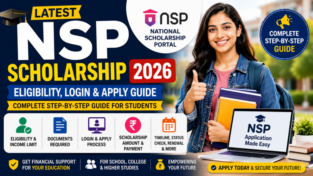 Latest NSP Scholarship 2026 eligibility login apply guide for students