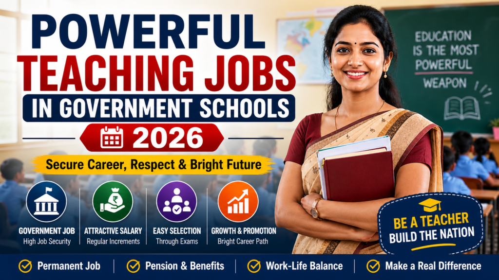 Powerful teaching jobs in government schools 2026 salary eligibility selection