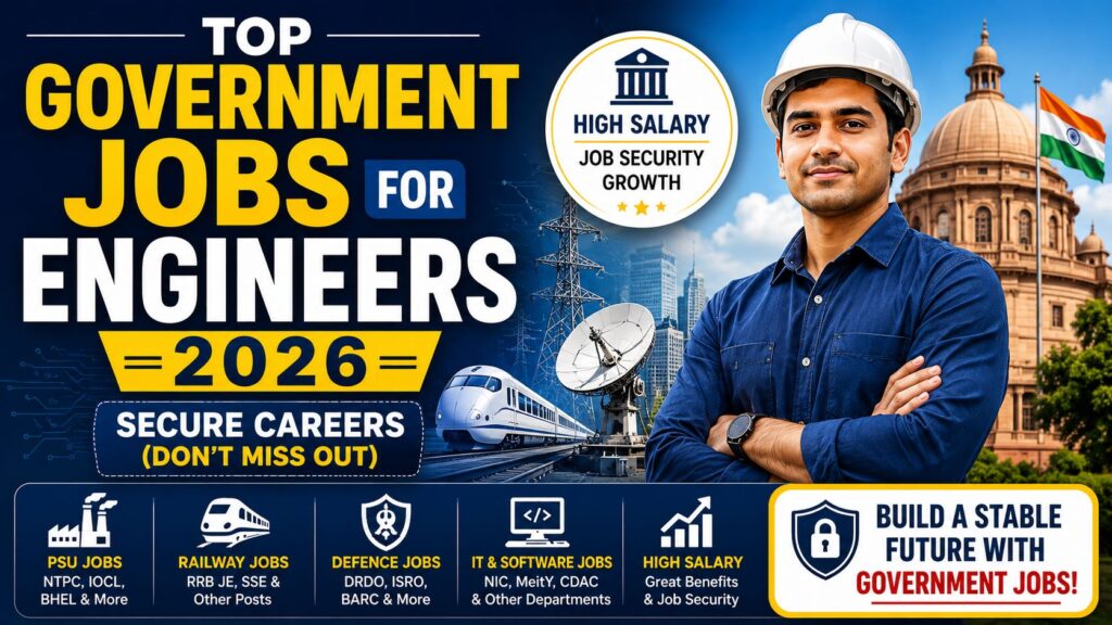 Top government jobs for engineers 2026 with high salary and secure careers