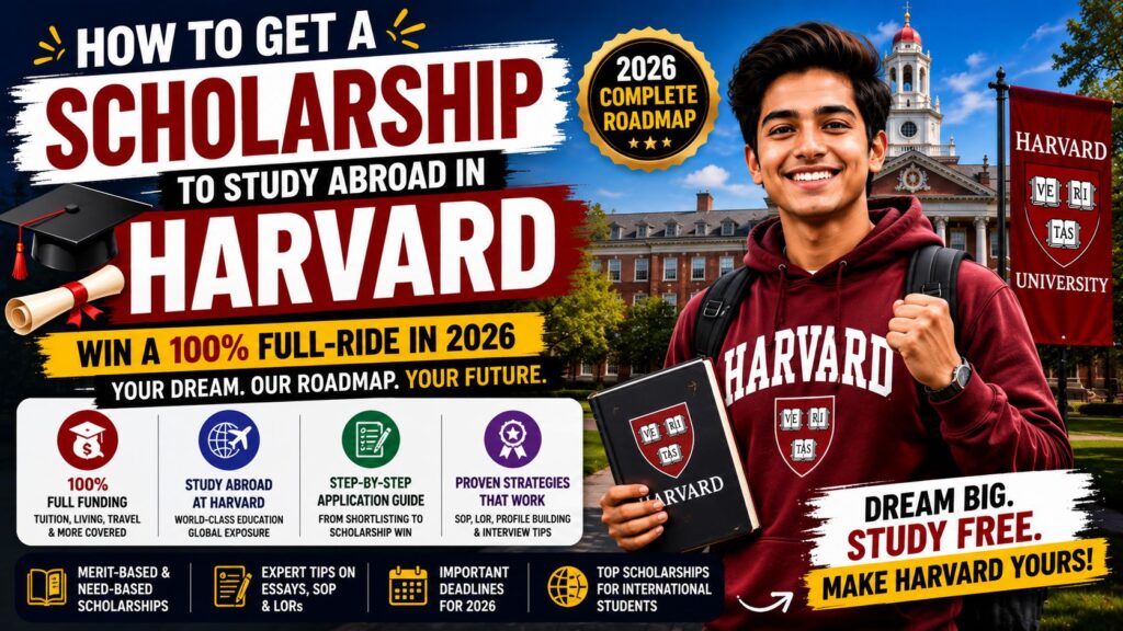 How to get a scholarship to study abroad in Harvard University with 100 percent financial aid