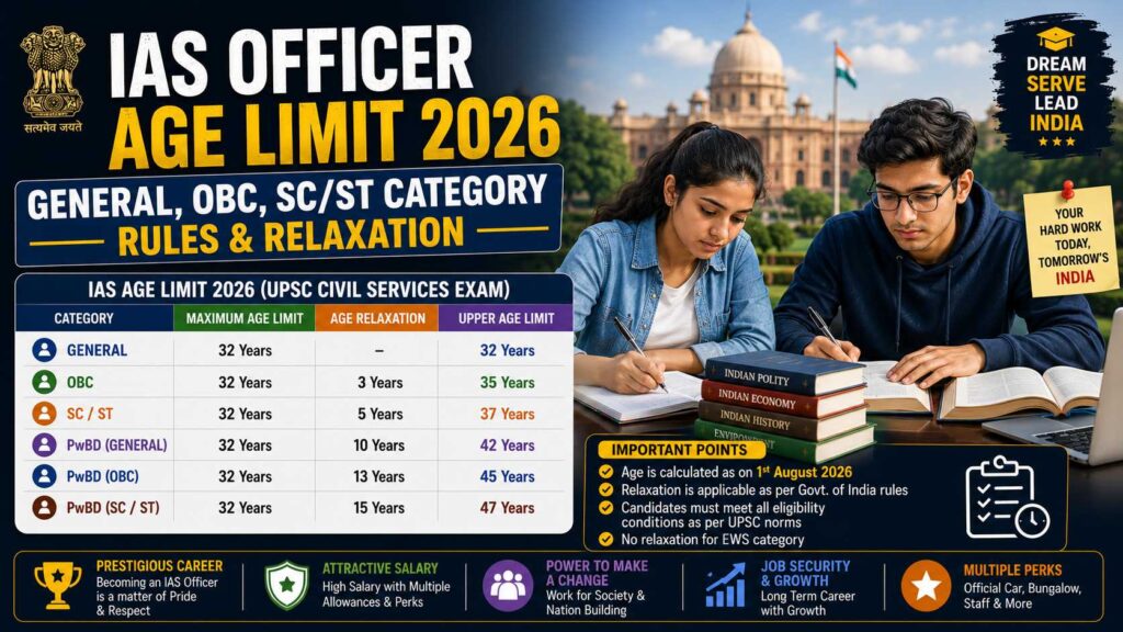 IAS Officer Age Limit Category Wise Rules and Relaxation