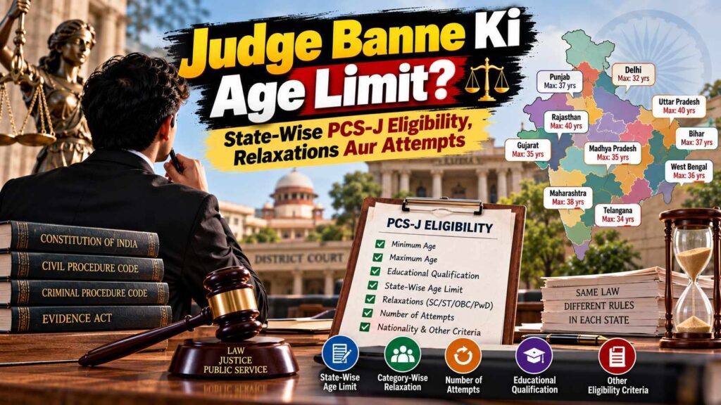Judge banne ki age limit aur state-wise PCS-J eligibility criteria 2026