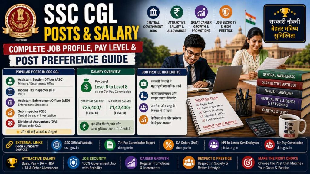 SSC CGL posts and salary in hindi complete pay level list and job profile guide